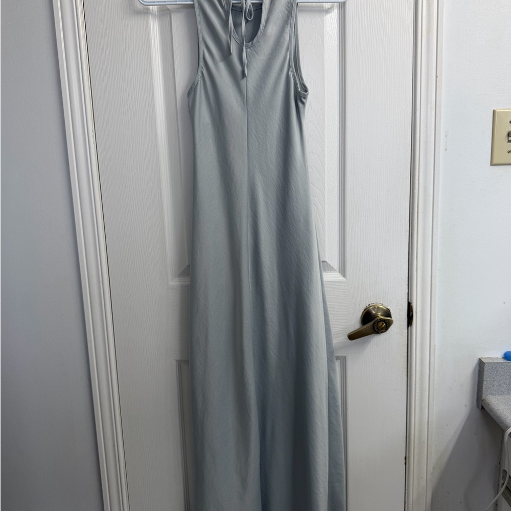 House of Harlow 1960 Grey Silver Sleeveless Satin Slip Maxi Dress XS - Picture 6 of 10